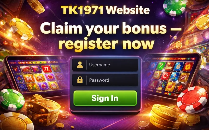 TK1971 login page banner for Bangladesh players